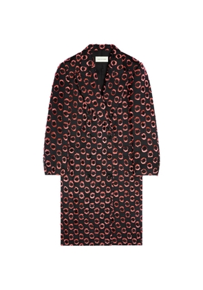 DRIES VAN NOTEN double-breasted patterned coat - Black