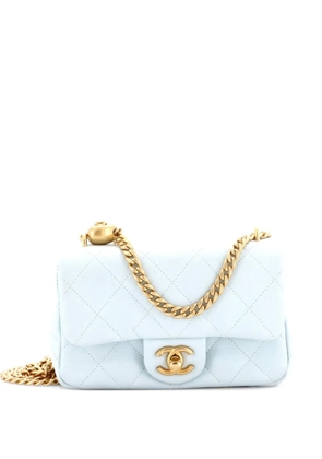 CHANEL Pre-Owned Sweet Heart Chain Flap Bag Quilted Caviar Mini crossbody bag - Blue