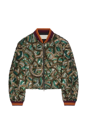 DRIES VAN NOTEN embroidered bomber jacket - Green