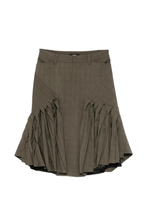 BONBOM plaid midi skirt - Brown