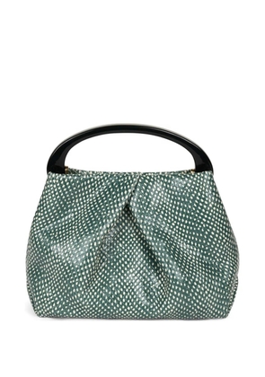DRIES VAN NOTEN snakeskin-printed tote bag - Green