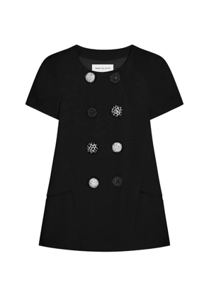 DRIES VAN NOTEN short-sleeve jacquard blazer - Black