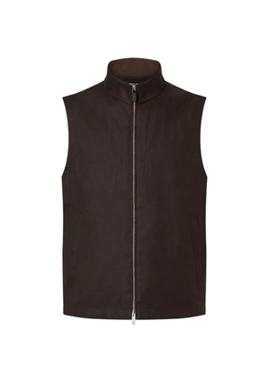 Zegna zip oasi lino vest - Brown