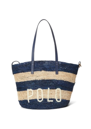 Polo Ralph Lauren striped embroidered tote bag - Blue