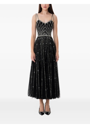 Dina Melwani crystal-embellished midi dress - Black