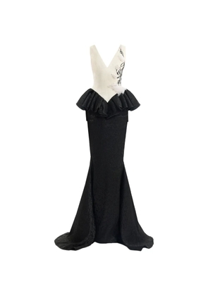 Gemy Maalouf plunging V-neck embroidered maxi dress - Black