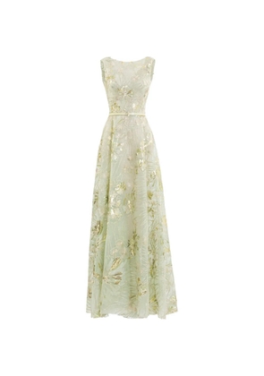 Saiid Kobeisy embroidered tulle maxi dress - Green