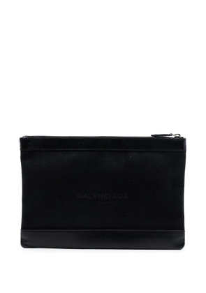 Balenciaga Pre-Owned 2000-2025 Canvas Navy Clip M clutch bag - Black