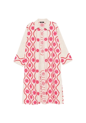 BLAKLACE floral-embrodairy coat - Neutrals