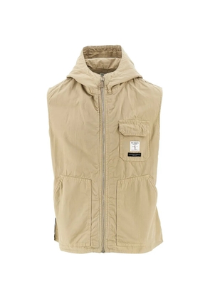 Roy Rogers hooded zip-fastening vest - Neutrals