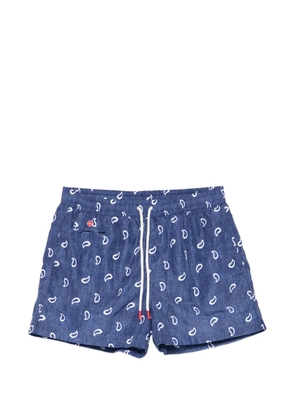 Kiton paisley-print swim shorts - Blue