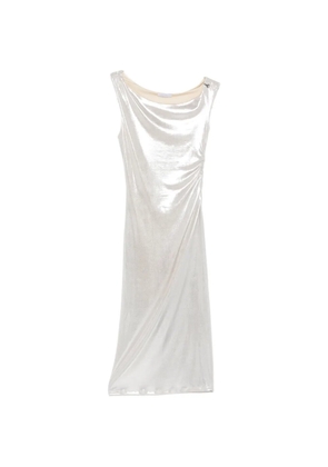 Patrizia Pepe logo-detail midi dress - Silver