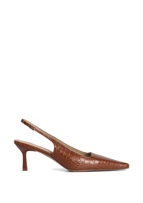 12 STOREEZ leather slingback pumps - Brown