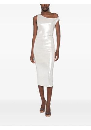 Patrizia Pepe logo-detail midi dress - Silver