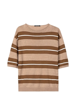 Luisa Cerano striped short sleeve blouse - Neutrals