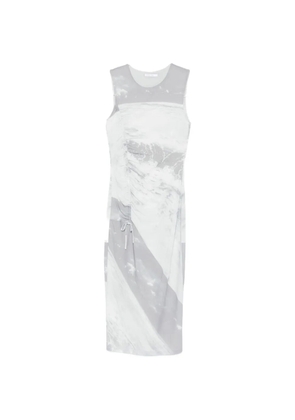Patrizia Pepe Midi wave-print dress - Grey