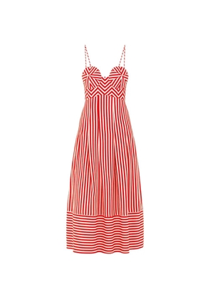 FARM Rio striped midi dress - Red