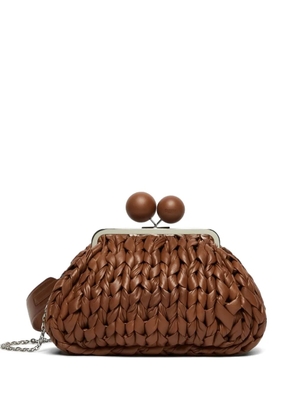 Weekend Max Mara medium Pasticcino leather woven bag - Brown