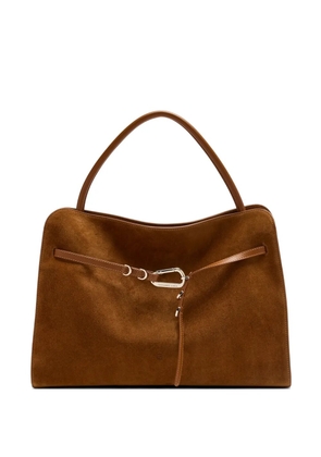 FRANCESCO BIASIA Iconic Non-Stop suede tote bag - Brown