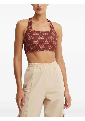adidas x Farm Rio palm-print sports bra - Brown