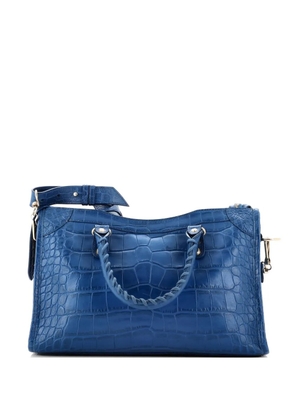 Balenciaga Pre-Owned City Classic Studs Bag Crocodile Embossed Leather Small satchel - Blue