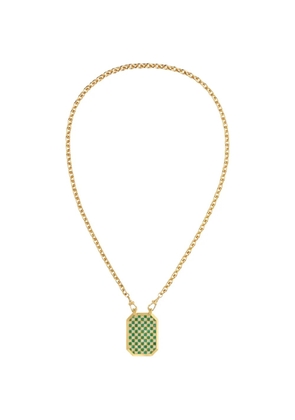 Marie Lichtenberg checkered emerald and diamond necklace - Gold