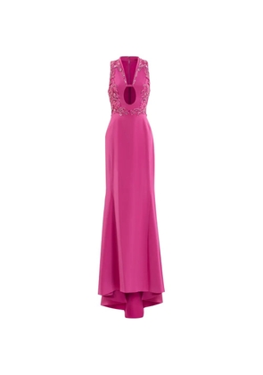 Saiid Kobeisy embroidered crepe dress - Pink