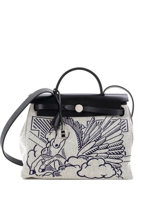 Hermès Pre-Owned Herbag Zip Pegase Pop Toile and Leather 31 shoulder bag - Black