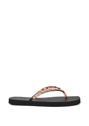 Loeffler Randall Taryn crystal-embellished thong flip flops - Brown