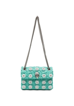 Kurt Geiger mini crystal-embellished raffia shoulder bag - Green