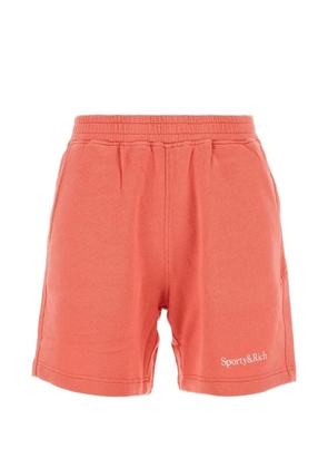 Sporty & Rich logo cotton shorts - Orange
