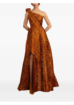 Gemy Maalouf one-shoulder draped maxi dress - Orange