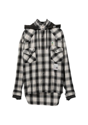 Maison MIHARA YASUHIRO hooded checked shirt - Grey