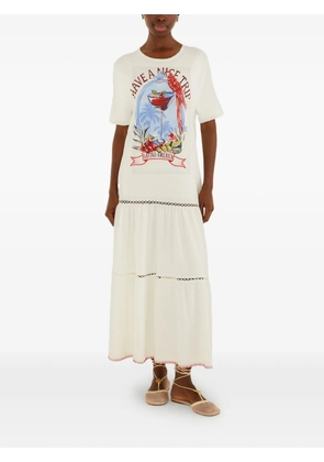 FARM Rio graphic-print tiered dress - White