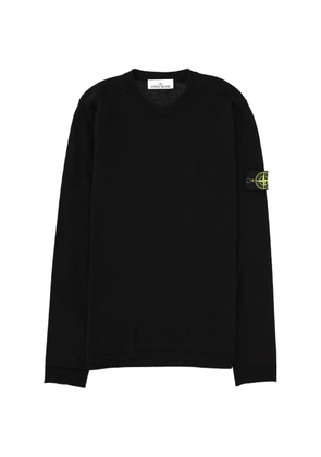 Stone Island patch crew neck sweater - Black