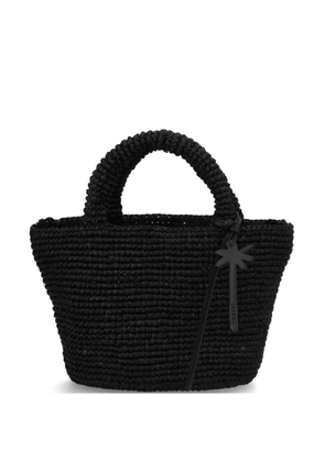 Manebi woven handle shoulder bag - Black