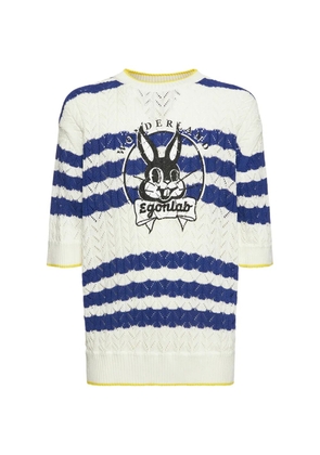 EGONlab. bunny striped T-shirt - White