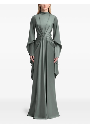 Gemy Maalouf draped ruffled maxi dress - Green