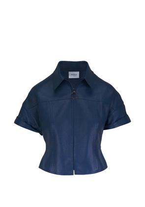 Akris Punto zip-up leather jacket - Blue