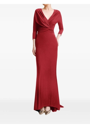 Gemy Maalouf V-neck draped maxi dress - Red
