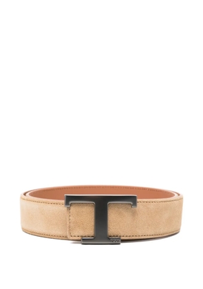 Tod's logo-buckle leather belt - Neutrals