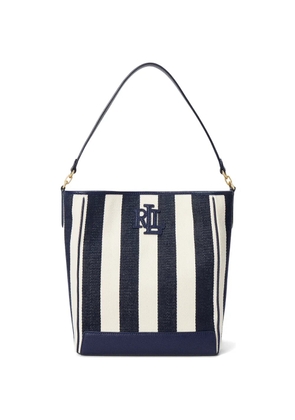 Lauren Ralph Lauren striped logo bucket bag - Blue