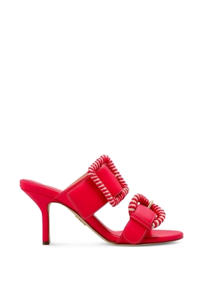 Rodo buckle-strap leather mules - Red
