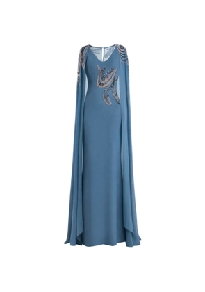 Gemy Maalouf beaded scoop-neck maxi dress - Blue