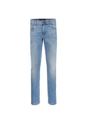 Billionaire leather-patch straight jeans - Blue