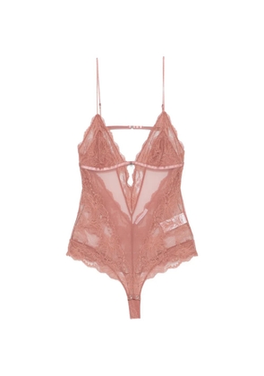 Patrizia Pepe lace-panelled mesh bodysuit - Pink