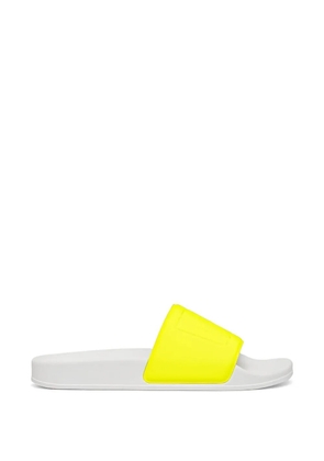 MSGM logo-embossed slides - Yellow