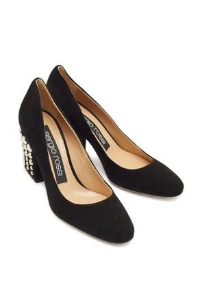Sergio Rossi Vintage 75mm studded block-heel pumps - Black