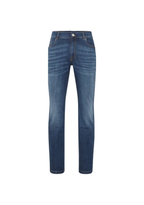 Billionaire logo-patch denim jeans - Blue