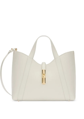 Furla small Goccia grained-leather tote bag - White